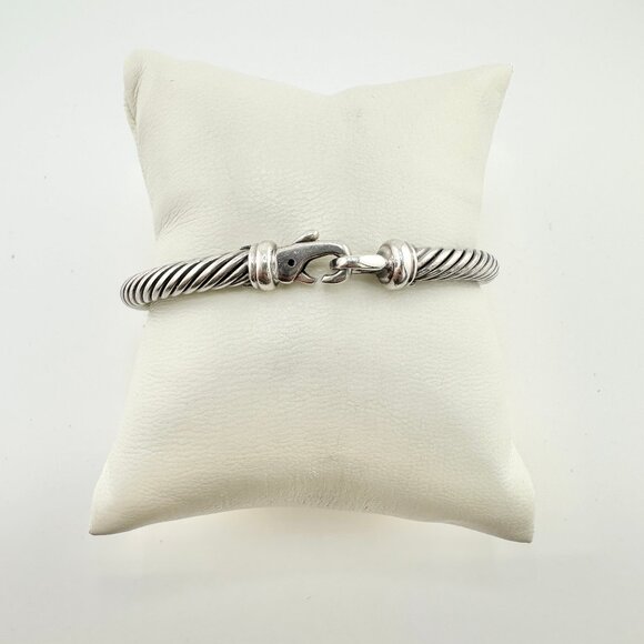 David Yurman Metro Cable Bracelet w/ 14K Yellow Gold & White Diamonds - Medium - Picture 3 of 10